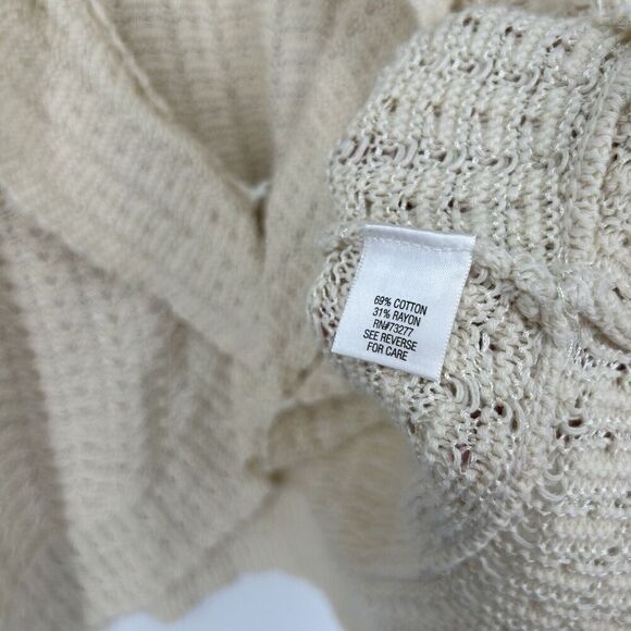 NEW Apt 9 Cream Ivory Open Knit Cardigan Collared Long Dolman Sleeve Size 2X - Picture 10 of 10